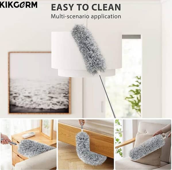Super Long 280cm Microfiber Duster with Extendable Pole | Bendable & Washable Feather Duster for High Ceiling Fans, Cobwebs & Car Cleaning