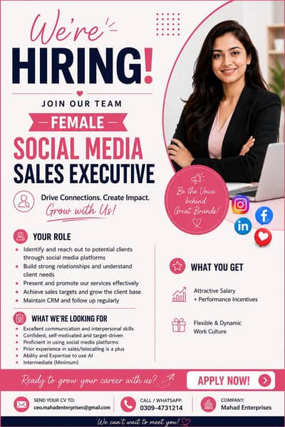 Social Media Sales Executive (Female)