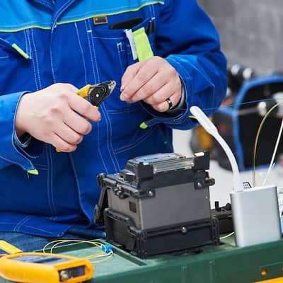 Optic fiber cable splice