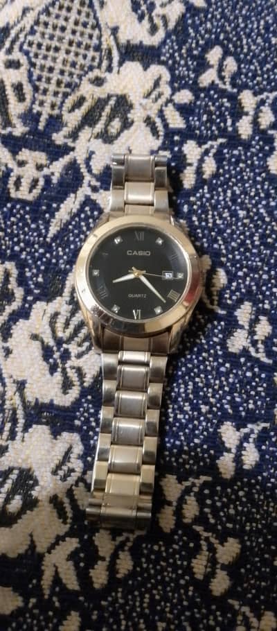 Casio Original Analog Quartz Watch Stainless Steel Chain