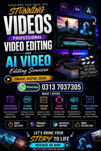 Professional Video Editing & AI Video Creation Services