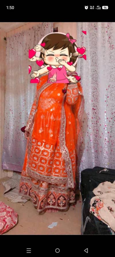 orange maxi for mhndi . brides r girls