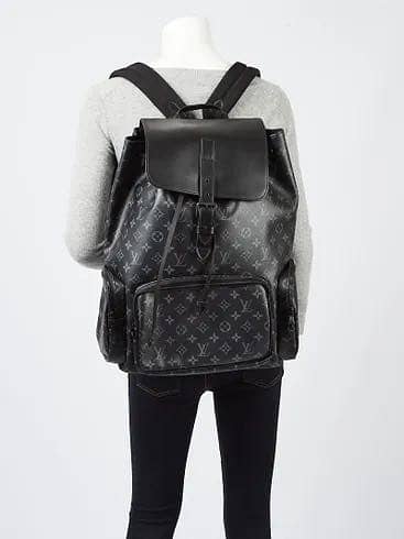Luxury Style Black Monogram Backpack - Spacious & Style