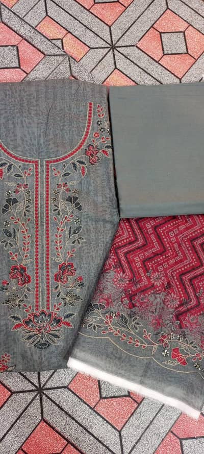 Bin Saeed embroidered 3 piece suit