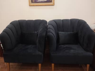 Pair of black sofa chairs