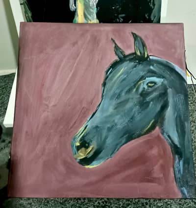 original classic horse 12x12 canvas painting