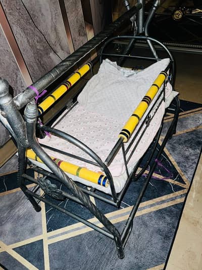 Iron swing with mattress
