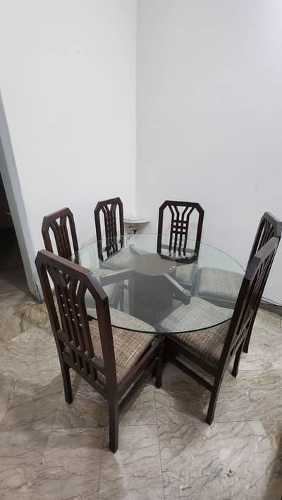 Wood 6 chairs and Dining Table for sale