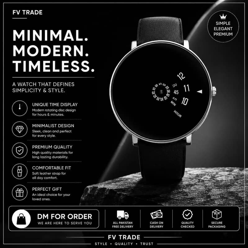 Midnight Eclipse Minimalist Watch ⌚ 0