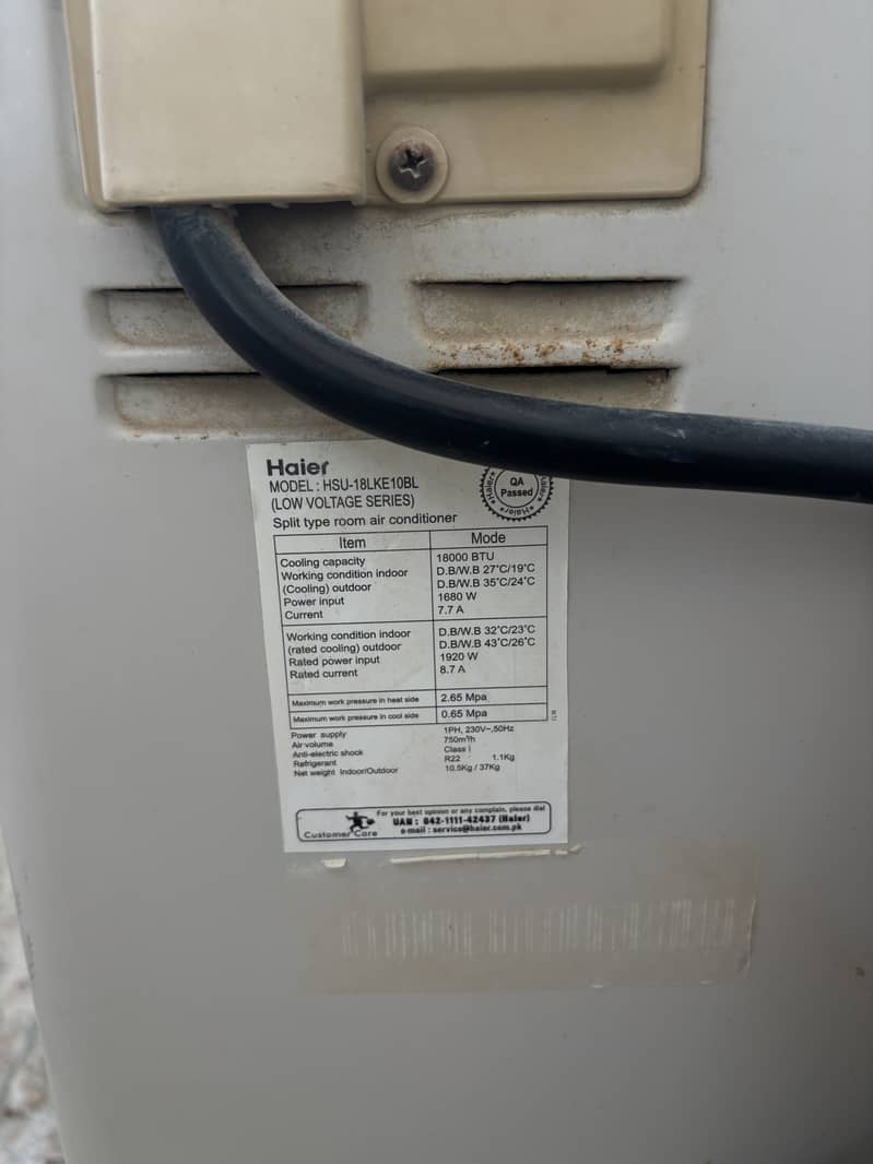Haier 1.5 tons Split AC 7