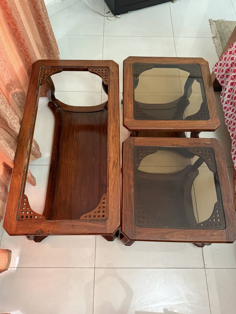 Centre Table Set - Solid sheesham wood 3