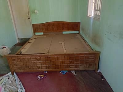 pure wooden double bed