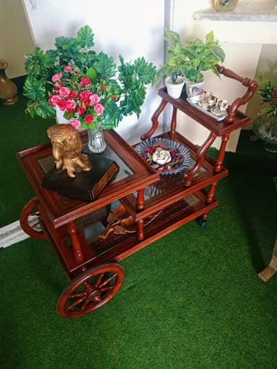 Pure Wooden Tea Trolley
