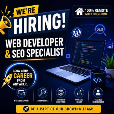 We are hiring as a remotely job web developer, online job,