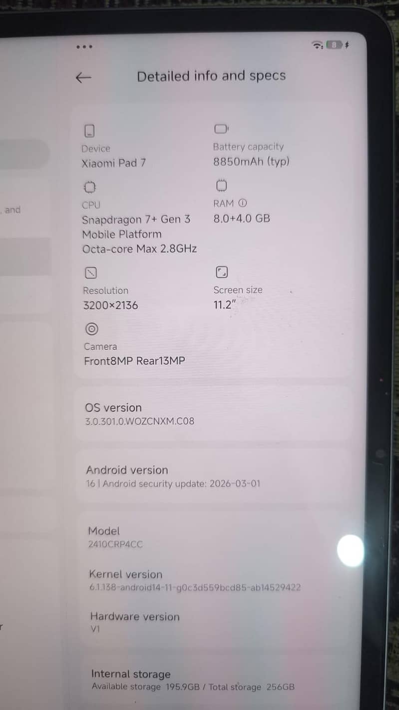 Xiaomi Tab 7 3