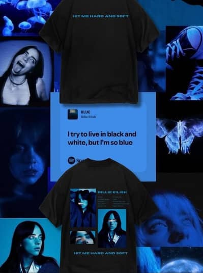 Billie Eilish "Hit Me Hard and Soft" Oversized Black Tee