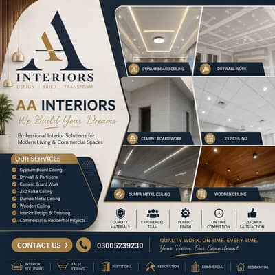 False Ceiling /  Painting /  Aluminum & Glass Work / interior service