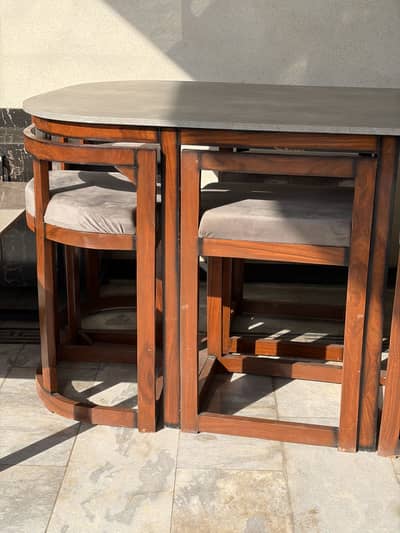 Space saving 6 chairs dining table set. Brand new