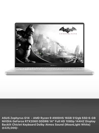 Asus Rog Zephyrus G14  (AMD Ryzen 9 (4900Hs )