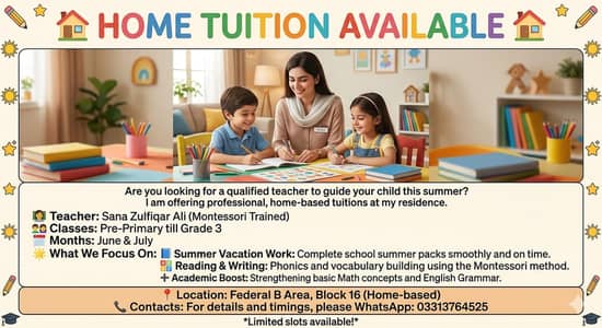 Home  Tuition Availible