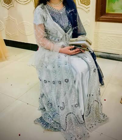 beautiful and elegent grey and blue maxi for sale in reasonable price