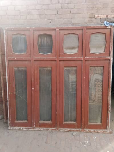 Old Wooden Window for Sale - 4 Pane with Glass"
