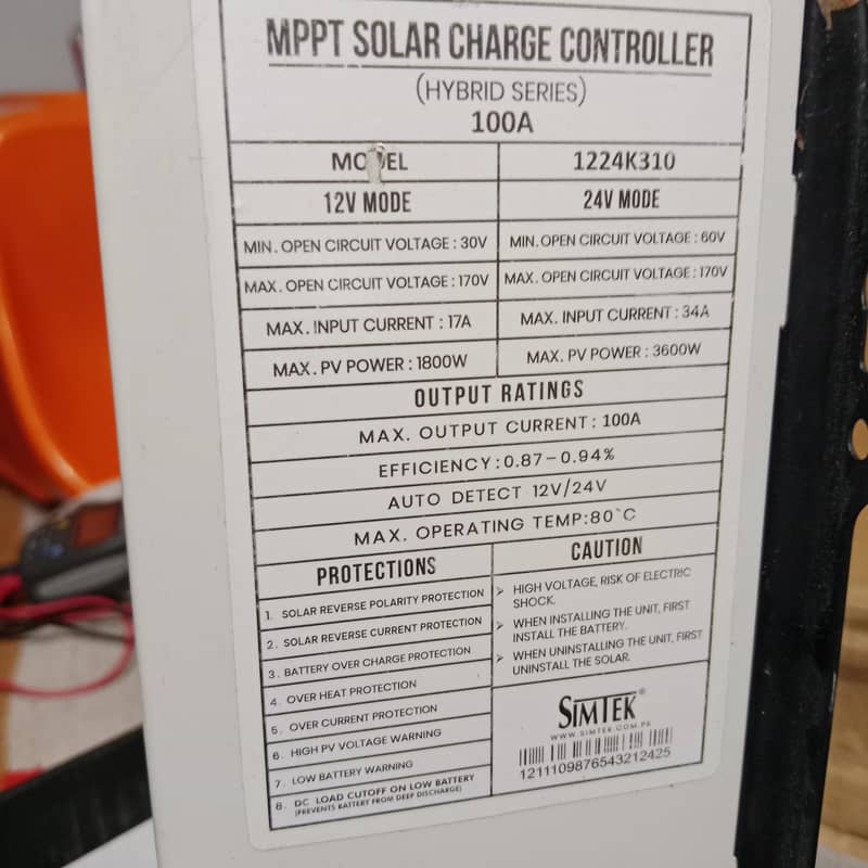 simtek mppt 100A 170volt 4
