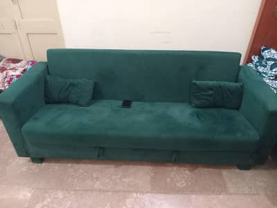 Sofa cumbed home made with space