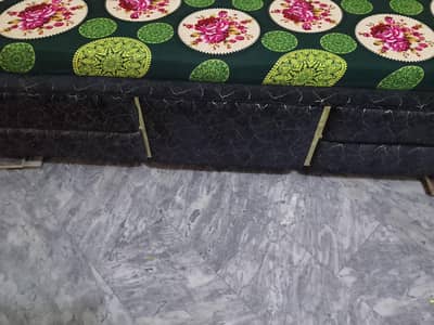 black poshish king bed with side tables for sale
