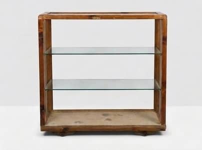 wooden glass counter