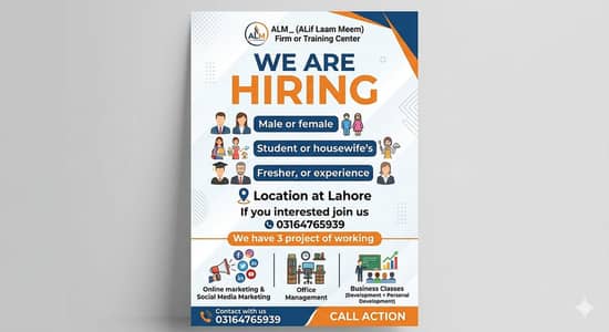 URGENT HIRING MALE OR FEMALE FRESHER OR EXPERIENCE