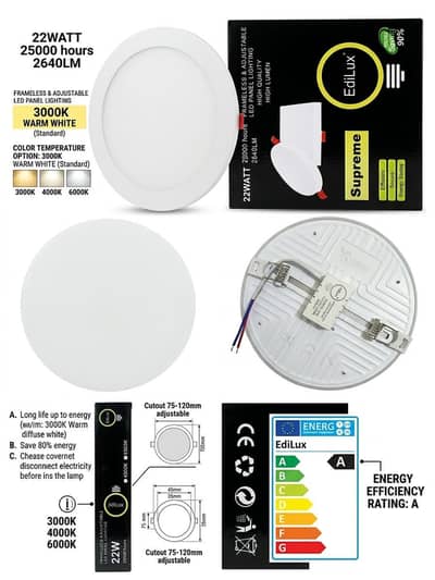 22 Watts LED Ceiling Light - Ultra Slim Frameless Panel