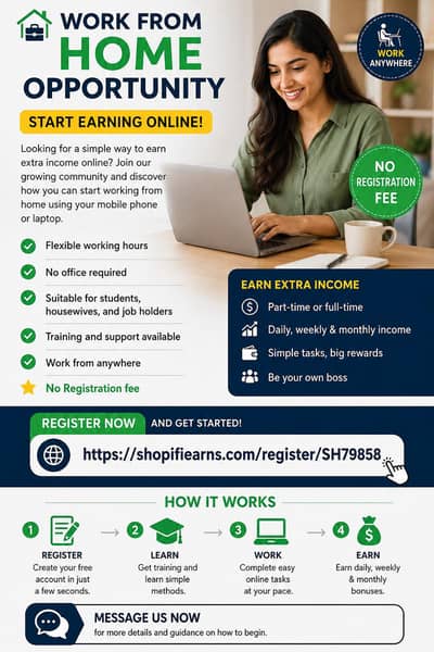  Work From Home Opportunity – Start Earning Online!