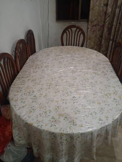 Pure Wooden Dining Table & 6 Chair's