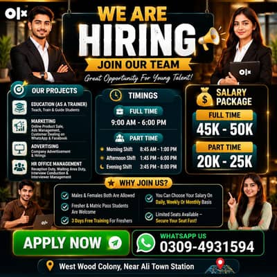 40 Matric Pass Fresher Students Need For Advertising Department