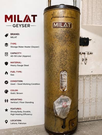 Milat Heavy Duty Gas Geyser | Old Model