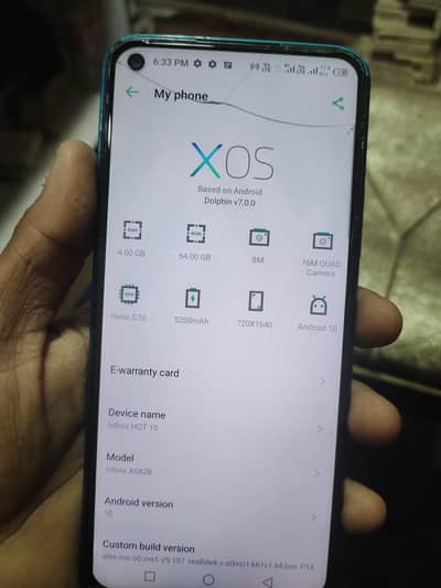 Infinix Hot 10 4/64 official pta Only Mobile