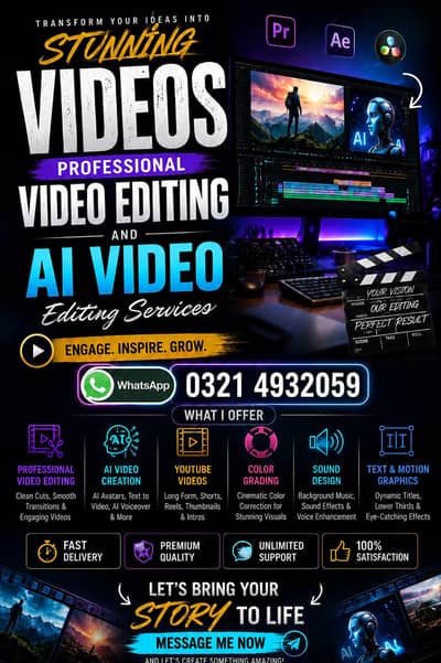 Professional Video Editing & AI Video Creation Services