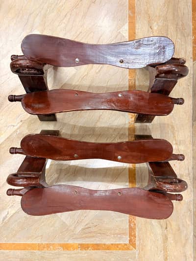 Classic Camel Seats Wooden Antique pair