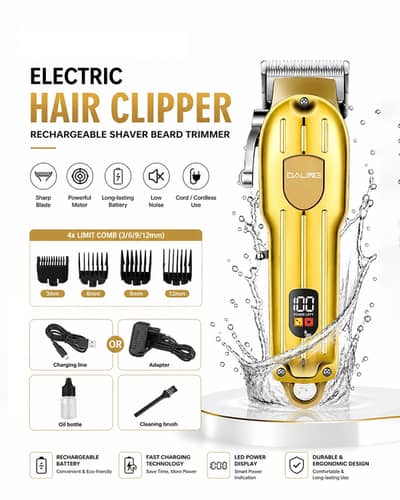 DALING 1538A Electric Hair Clipper Rechargeable Shaver Beard trimmer