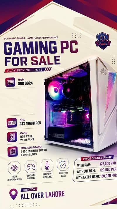 GAMING PC WITH RX 1660 TI 6GB