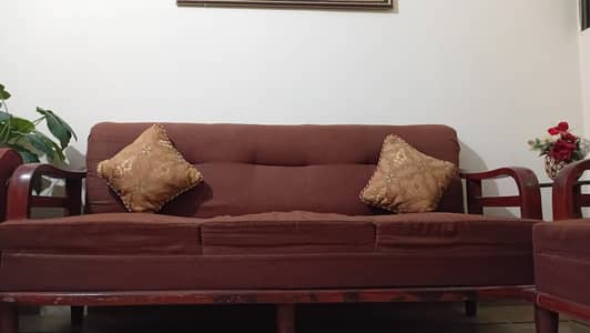 Wooden Sofa Set – 5 Seater Price: Rs. 50,000
