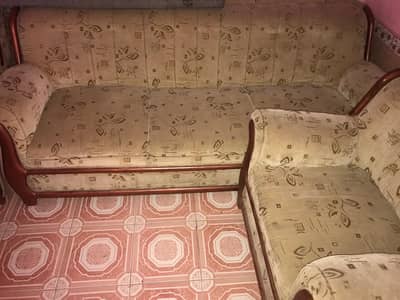 7 seater sofa off white and light brown colour