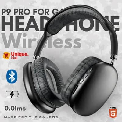 P9 pro wireless Bluetooth  headphones deep bass| low latency
