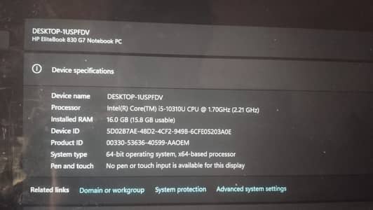 HP Elitebook G7 830 10th Generation