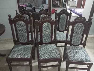 Only 6 Hand made Wooden Dining Chairs