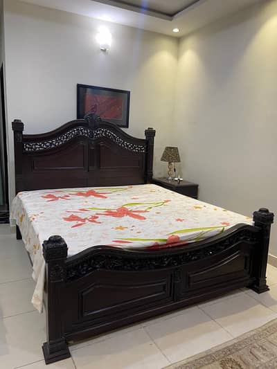Double Bed With Dressing and Two Side Tables