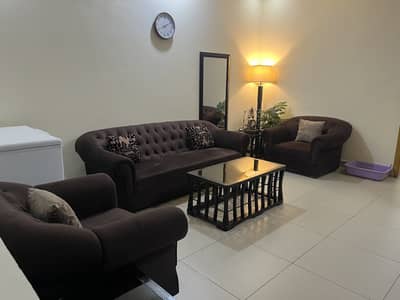 Sofa Set (3+1+1) with Pure Wooden Set