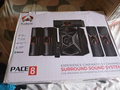 The Audionic pace 8 , a  5.1 channel surround sound setup