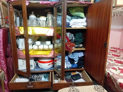 Sofa Set (3 Seater) & Wooden Almirah / Cabinet